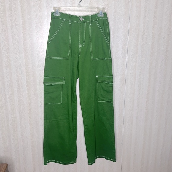 ❤️ 🆕 FOREVER 21 Twill Straight-Leg Cargo Pants size small - Picture 3 of 6